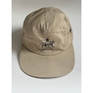 Vintage Ralph Lauren Polo Sport Lion Adjustable Leather Snap Buckle‎ Cap / Hat